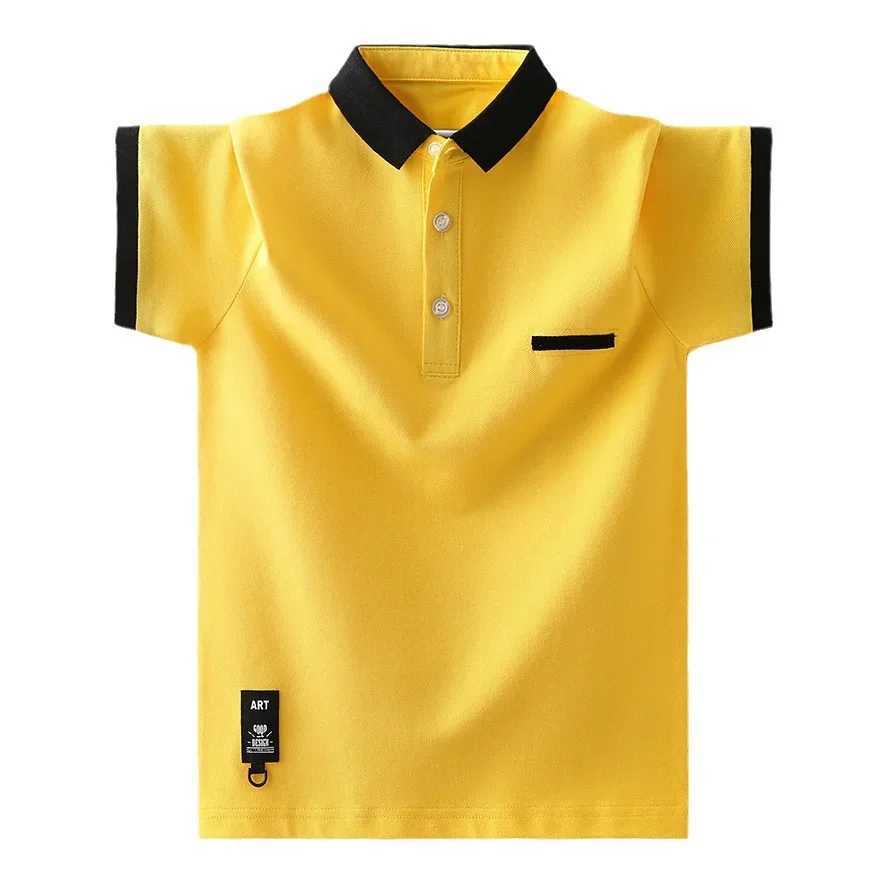 2025 New Boys Polo Shirt Summer Childrens Short Sleeve Top Childrens Cotton T-shirt 5 6 8 10 12 14 Year Old Youth Clothing W241223