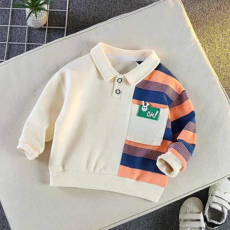 Childrens polo shirt autumn top childrens school uniform boys sweater long sleeved childrens coat baby shirt W241223