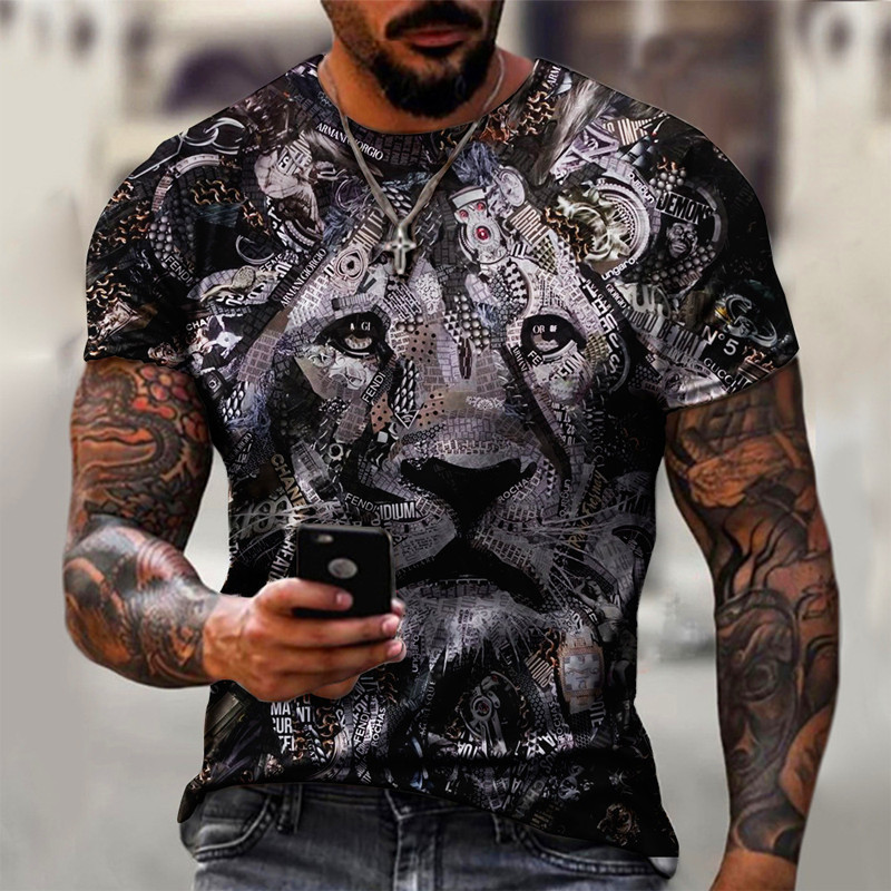 Vintage Men's T-shirt Summer Short Sleeve O-neck 3D Anchors Print Top Tee Shirt Oversized Men's Clothing Casual Streetwear