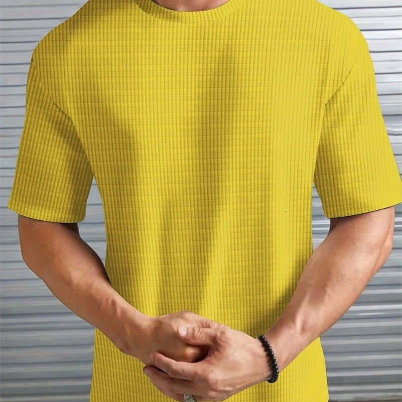 2024 Summer o Collar T-Shirt Mens Fashion Breathable Half Sleeve Top Solid Color Thin casual Cool Quick dry Short Sleeve T-Shir 241223