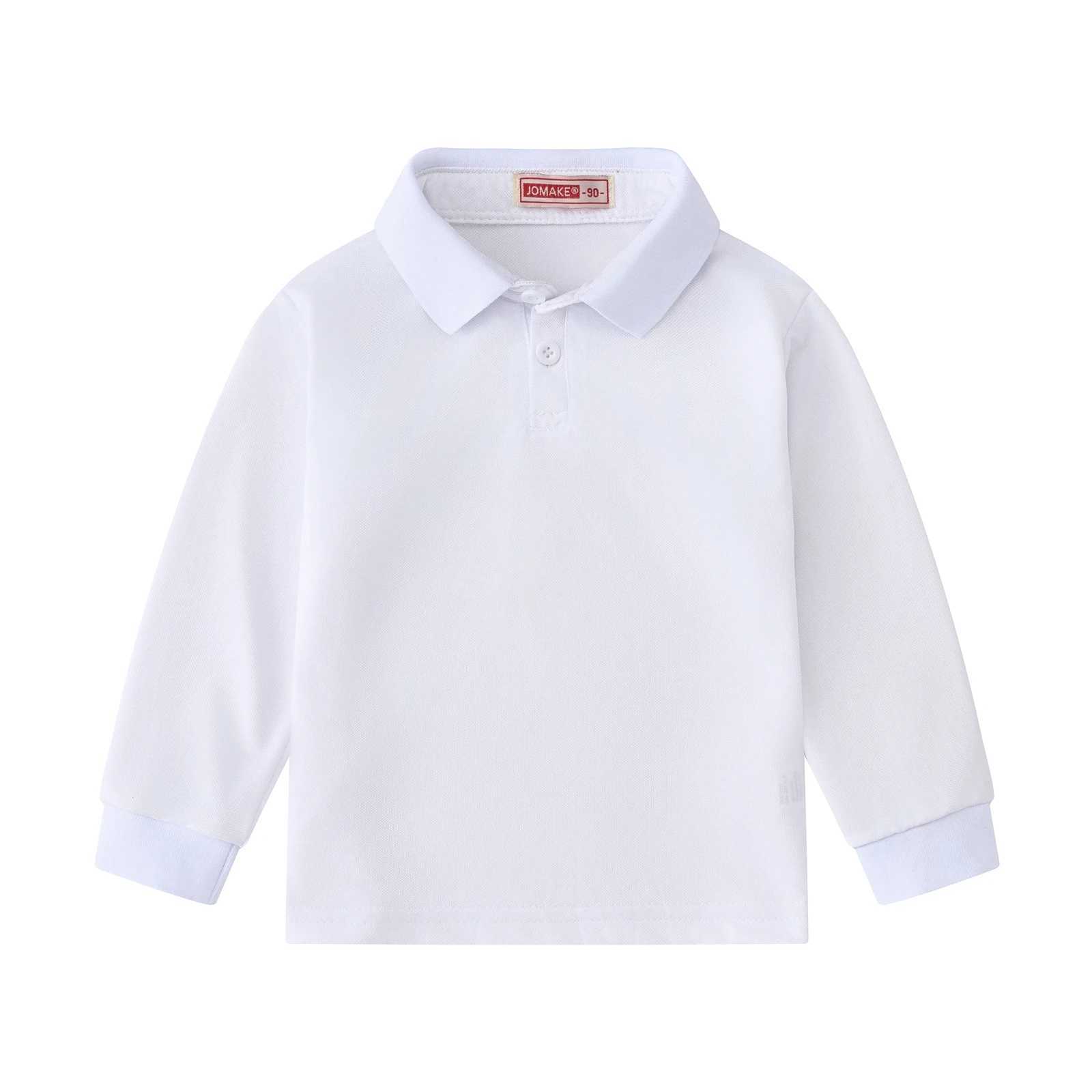 Autumn new children cut lapel long sleeve polo shirt long sleeve t-shirt solid color clown fresh casual shirt W241223