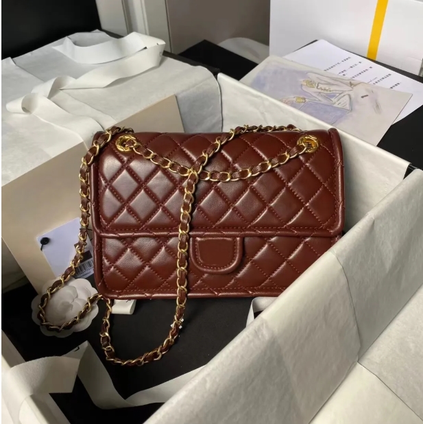 12A All-New Mirror Quality Designer bag classic sheepskin gold chain elegant temperament women's bag small size and large capacity Shoulder Bags