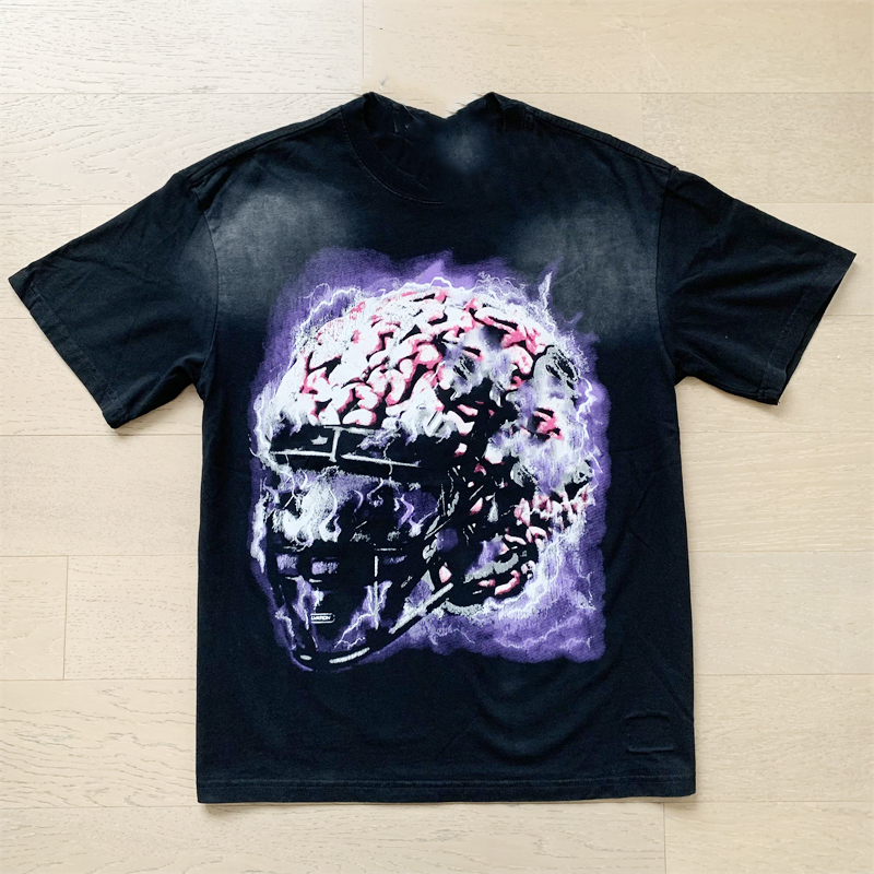 Men's designer Skull retro street casual cotton short sleeve tshirt Summer men's and women's loose tshirts size S-XL