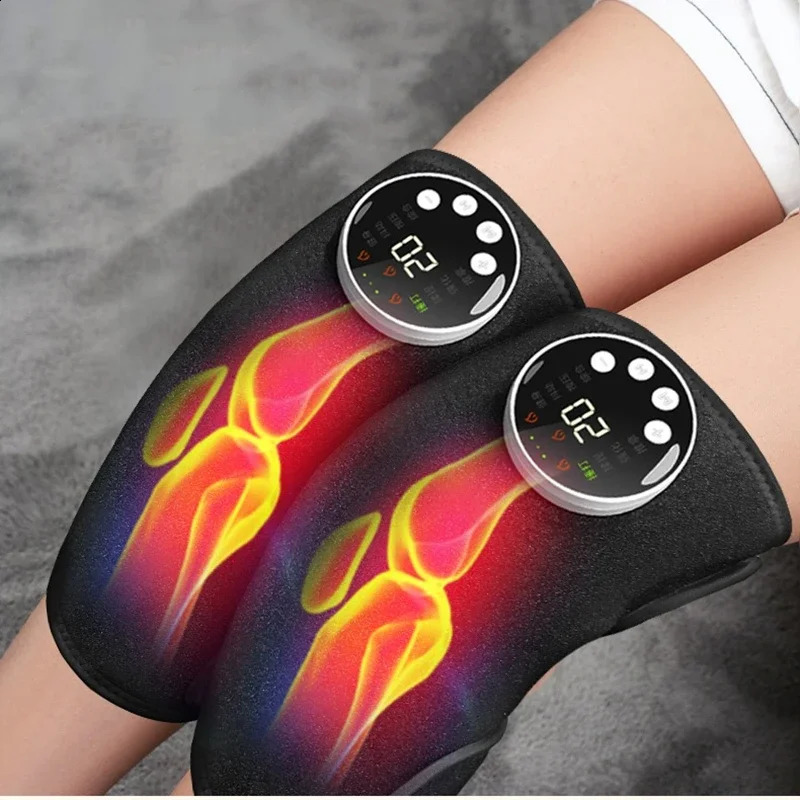 Rechargeable Heated Knee Massager Shoulder Support Adjustable Vibration and Heat Modes for Knees Elbows Shoulders Relaxation Leg 241224