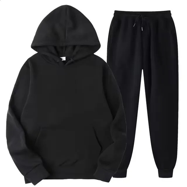 Plain wool sportswear unisex activity wear mens two-piece set jogging wear wholesale hoodies and sweatpants Conjuno De Hombre 241223