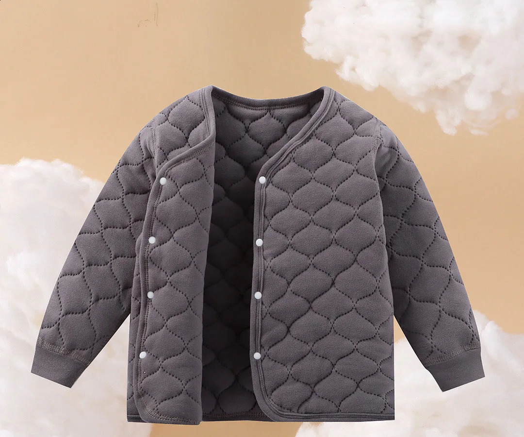 Cotton Padded Coat For 1-12Y Girls Autumn Winter Solid Thicken Argyle Kid Girls Overcoat Normcore Warm Toddler Girl Inner Jacket 241223