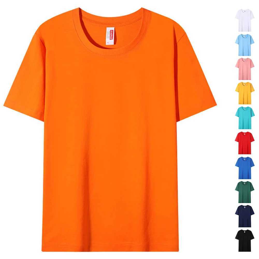 Plain weave round neck T-shirt 100% pure cotton summer mens T-shirt wholesale short sleeved high-end T-shirt unisex Playeras De Hombre Algodon W241223
