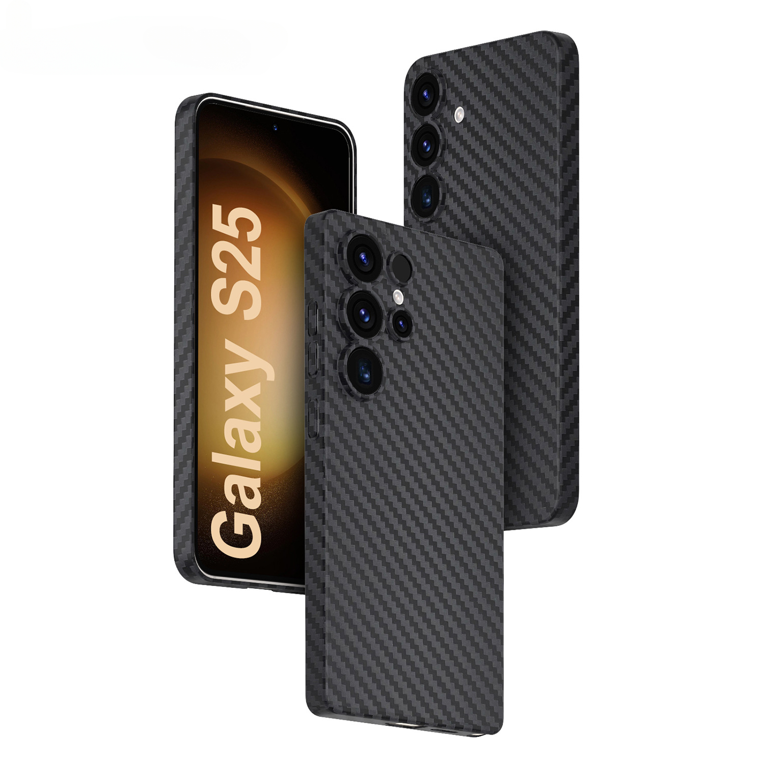 Carbon Fiber for S22 S23 S24 S25 Plus Ultra Frost Anti Finger Print Soft Tpu Shockproof Phone Case