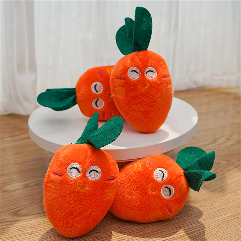 Soft Cute Carrot Chew Squeaker Sound Pet Puppy Supplies Plush Dog and Cat Toys with Squeaks Free shipping