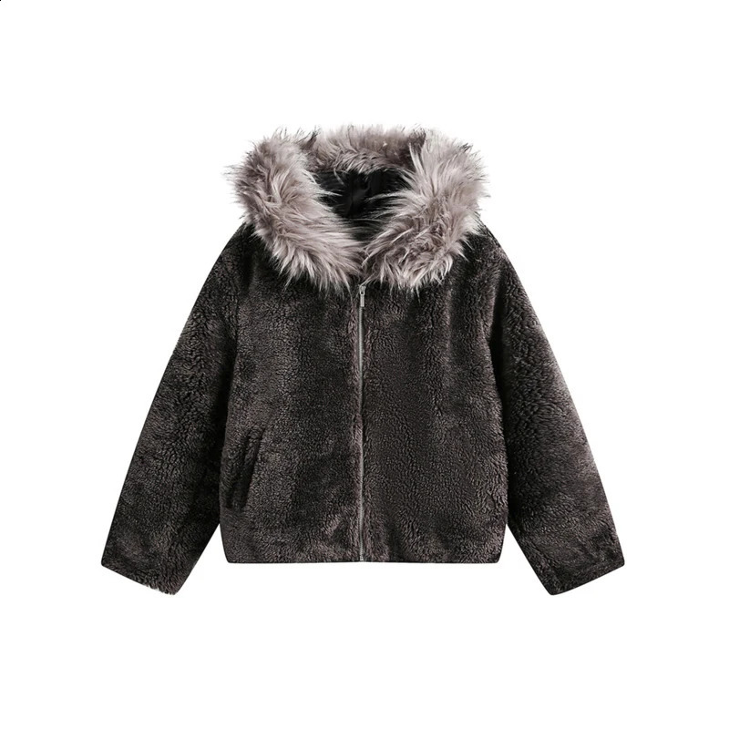 PFNW High Quality Fleece Hooded Quilted Padded Jackets Mens American High Street Warm Fur Collar Short Zipper Coat CPG2408 241223