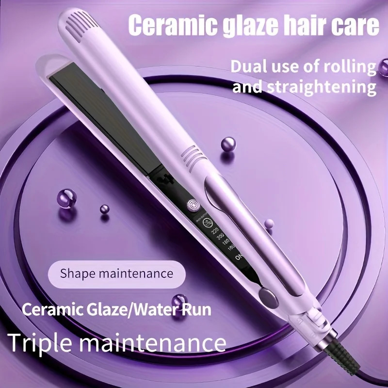 Flat Iron Hair Straightener 2 In 1 Professional Hair Straightener Hair Iron Curling Straightening Irons 241224