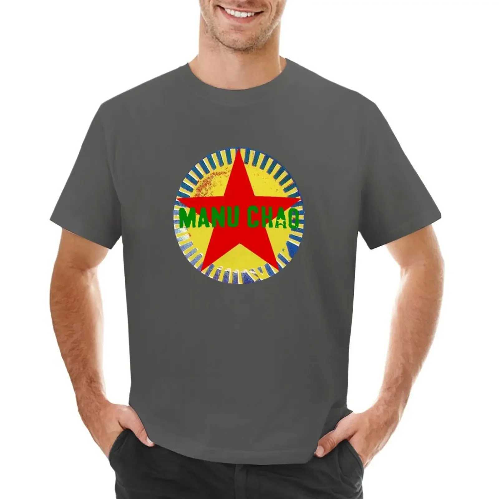Graphics plus size tops plain new mens T-shirt casual style Manu Chao Sun T-shirt mens clothing Harajuku W241223