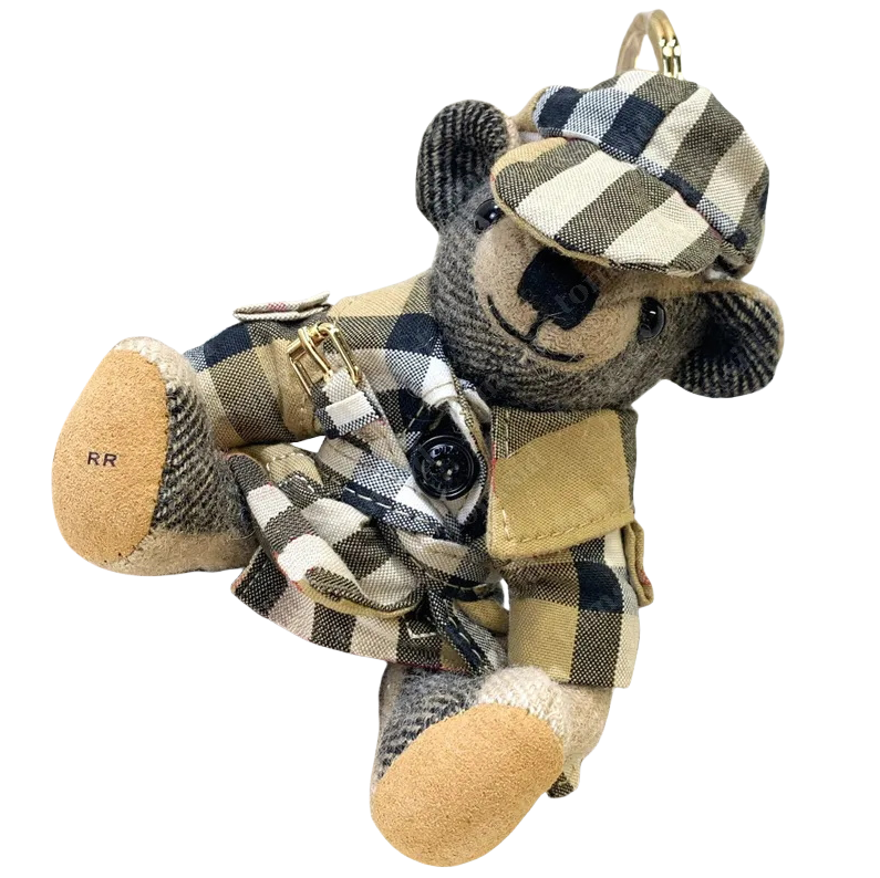 Stylish Handbag Charms Keyrings Leather Bear Pendant for Purses Keys and Bkpks Casual Lanyard with Classical Design L250928S2IF