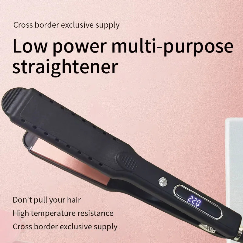 Hair Straightener Professional Ceramic Flat Iron Negative Ion Wide Plate Temperature Adjustable Straightening Iron 241224