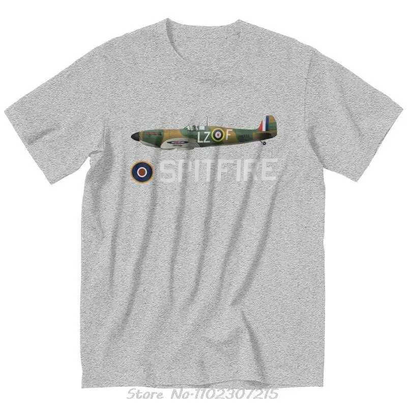 Super Navy Royal Air Force Spitfire Mens T-shirt Fighter Aircraft British T-shirt Cotton T-shirt Mens T-shirt W241223
