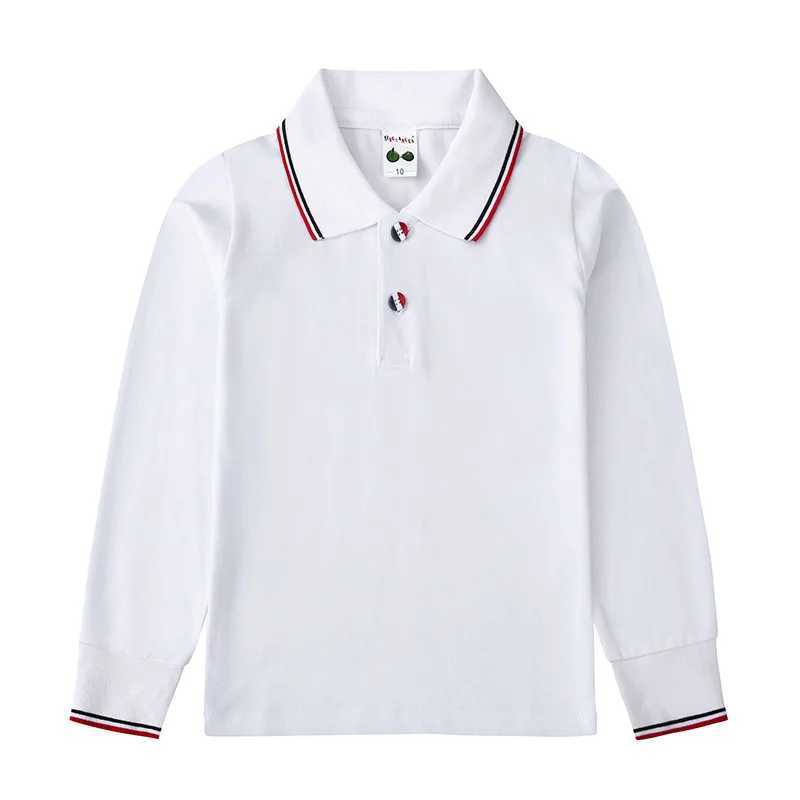 Youth cotton T-shirt youth clothing long sleeved polo shirt childrens striped top baby boy sports polo shirt 100-180cm W241223