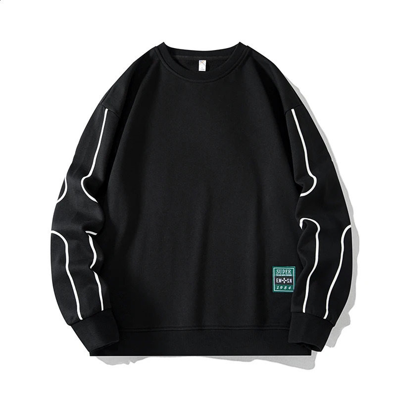 7XL 8XL large-sized long sleeved sweater round neck loose hoodie mens fashion trend high-quality simple fat Harajuku sweater 241223