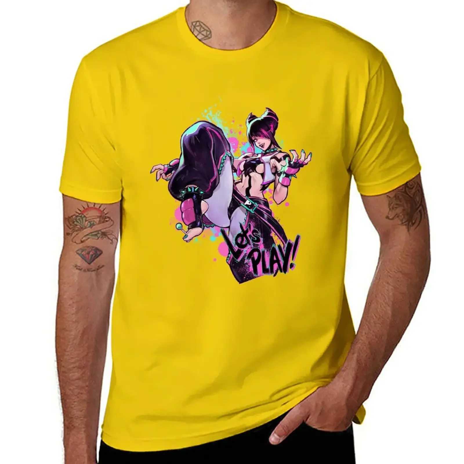 New JURI Street Fighter 6 Black T-shirt White T-shirt Mens Short Sleeve Retro New Top and Retro T-shirt W241223