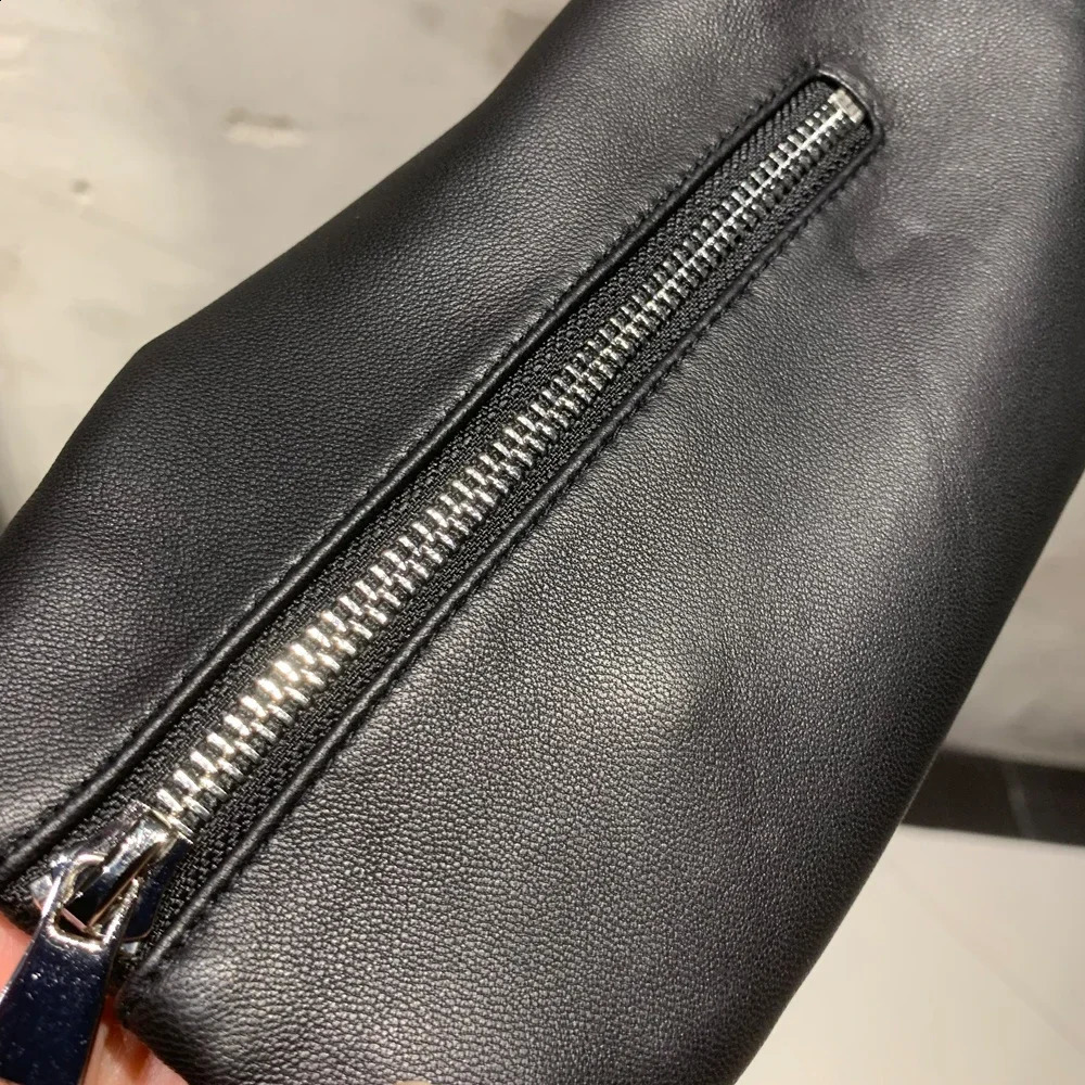 Leather Jacket Factory Ladies Short Leather Jacket Real Fox Fur Sleeve Coat Women Autumn 21001 241223