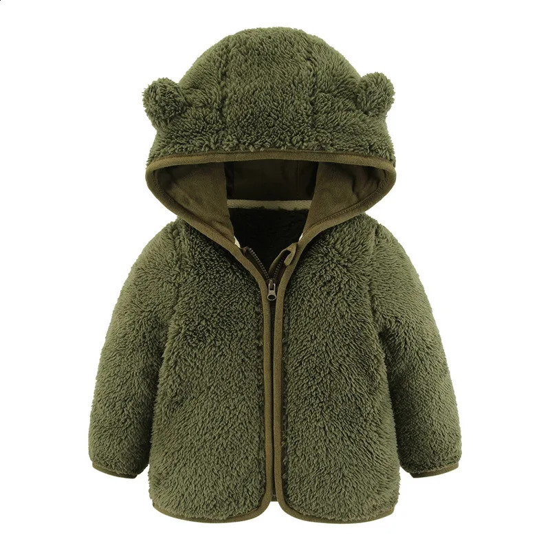 Autumn Baby Clothing Winter born Boy Clothes Casual Cute Warm Fleece Zipper Hooded Toddler Jackets For Girls Outerwear BC129 241223
