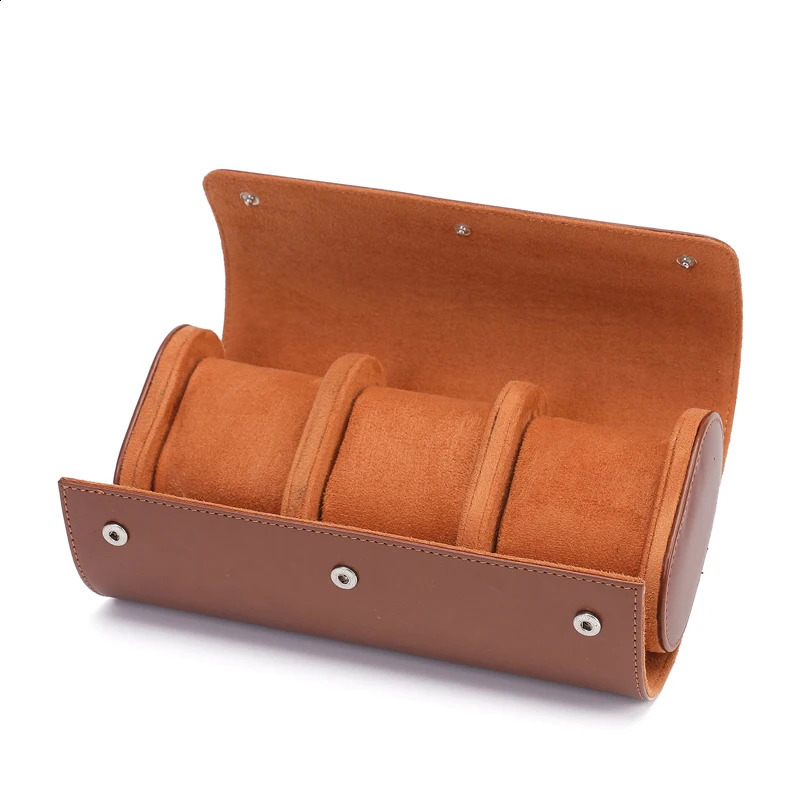 IBBETON Watch Bag 1 2 3 Slots Genuine Ortable Vintage Leather Roll Watch Storage Box Travel Watch Case Gift Watch Pouch 241224