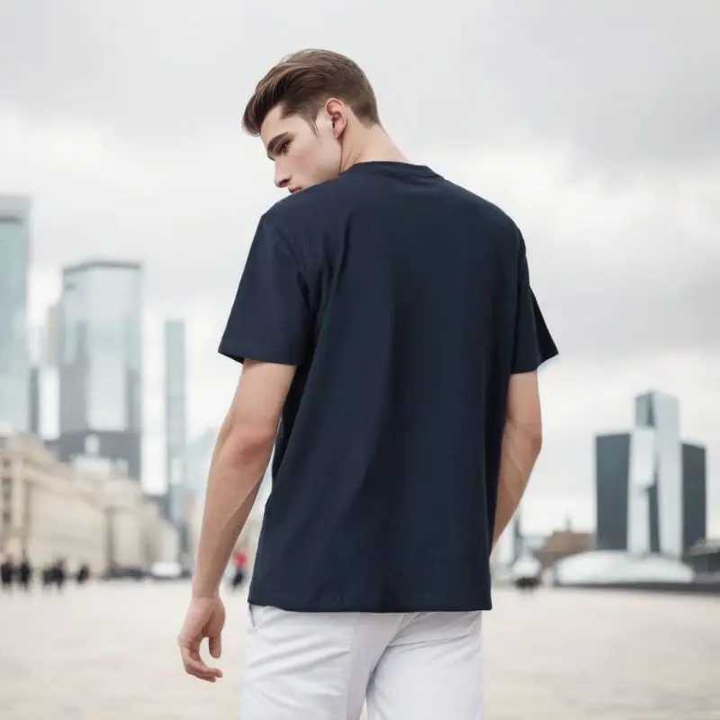 US size mens 100% pure cotton T-shirt high-quality custom printed mens plain dyed breathable T-shirt W241223