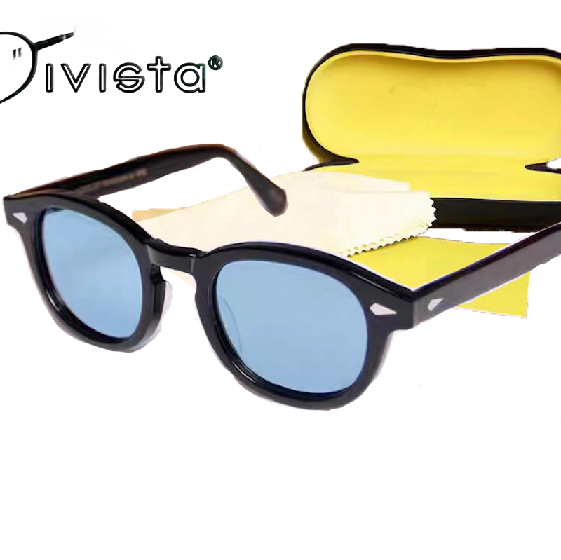 Lemtosh Johnny Depp Sunglasses Top Quality Polarized Men Acetate Sun Glasses Round Women Handmade Luxury Brand Designer Vintage Retro Driver's Shade Classic IVSTA