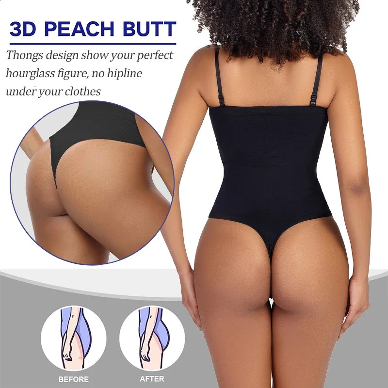Off Shoulder Bustier Tube Top Strapless Bodysuit Women Thongs Shapewear Tummy Control Body Shaper Waist Trainer Skinny Underwear 241224