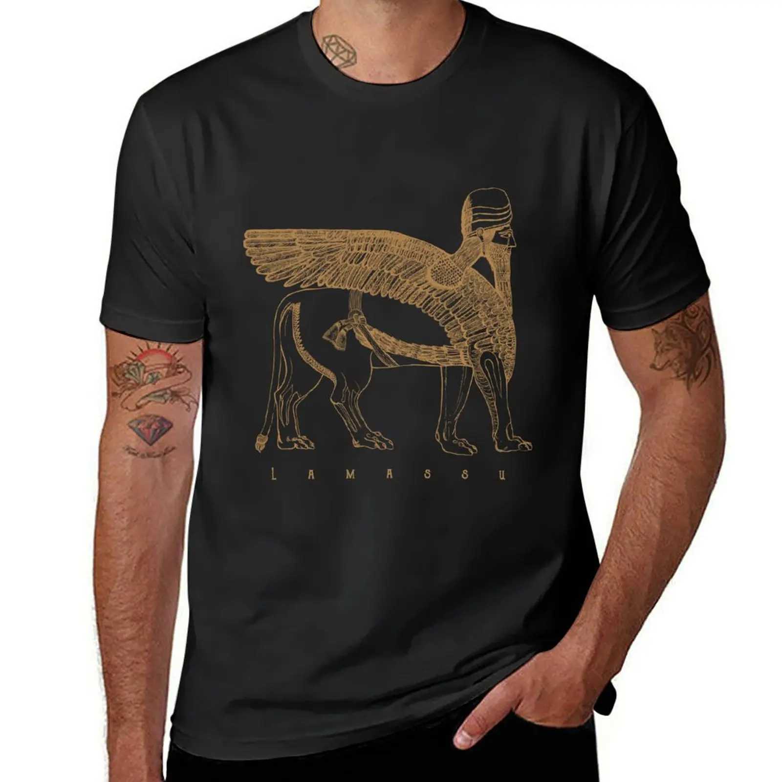 Lamassu Winged Lion Assyrian Sumerian Mesopotamian T-shirt Summer Top Plus Aesthetic Dress Pure White Mens T-shirt W241223