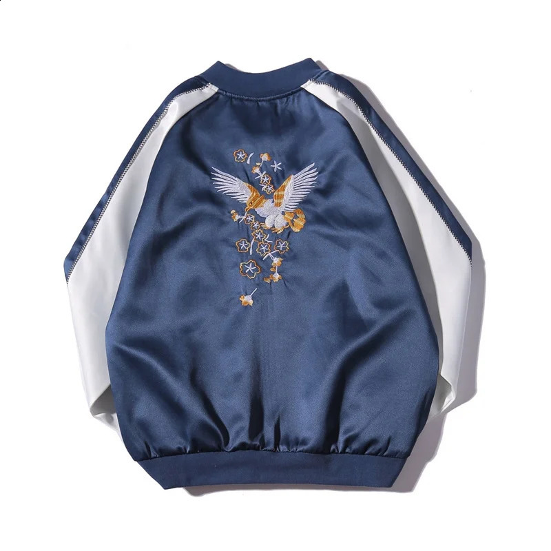 Japanese spring autumn ins crane y jacket female Yokosuka couple baseball uniform student contrast color youth 241218