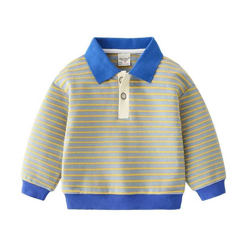 Boys polo shirt striped autumn spring clothing childrens casual sunshine 34 5 6 7 8 9 years old childrens fashionable cotton top Christmas clothing W2