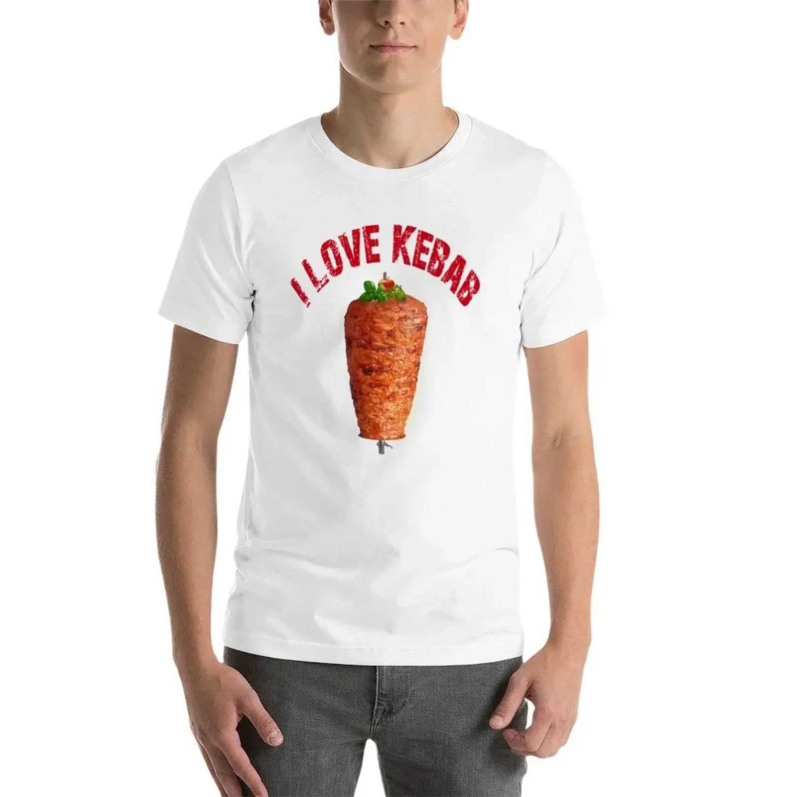 Mens clothing new T-shirt sweater plain T-shirt quick drying customized T-shirt I like grilled meat skewers W241223