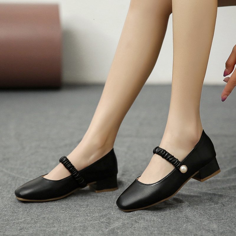 Ddmywed Rough Mary Jane Spring New Ladies Square Toe Evening Gentle Style Low Heeled Fairy Single Shoes Women Chinese Brand Shoes F1224-28 ddmythur