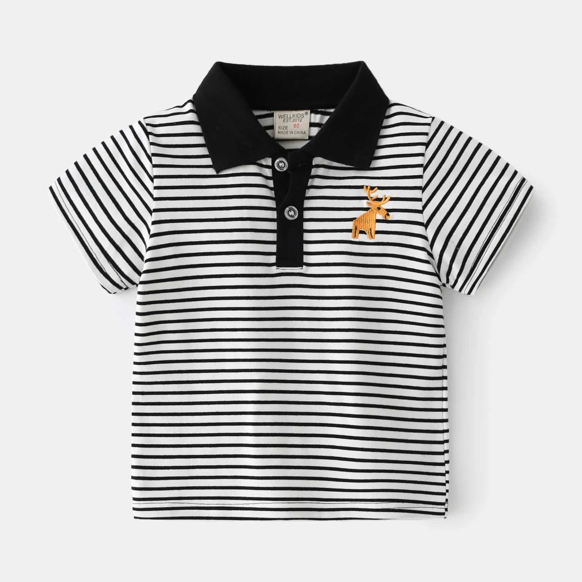 Childrens tops childrens T-shirts soft boys shirts clothing boys polo shirts short sleeved summer animal 4-6Y W241223