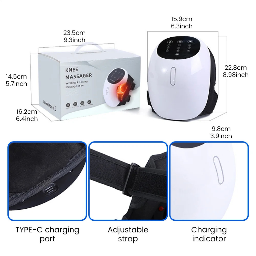 Air Pressure Knee Massager Infrared Heat Vibration Knee Pain Relief for Swelling Stiff Joints Stretched Ligament Muscle Injury 241224