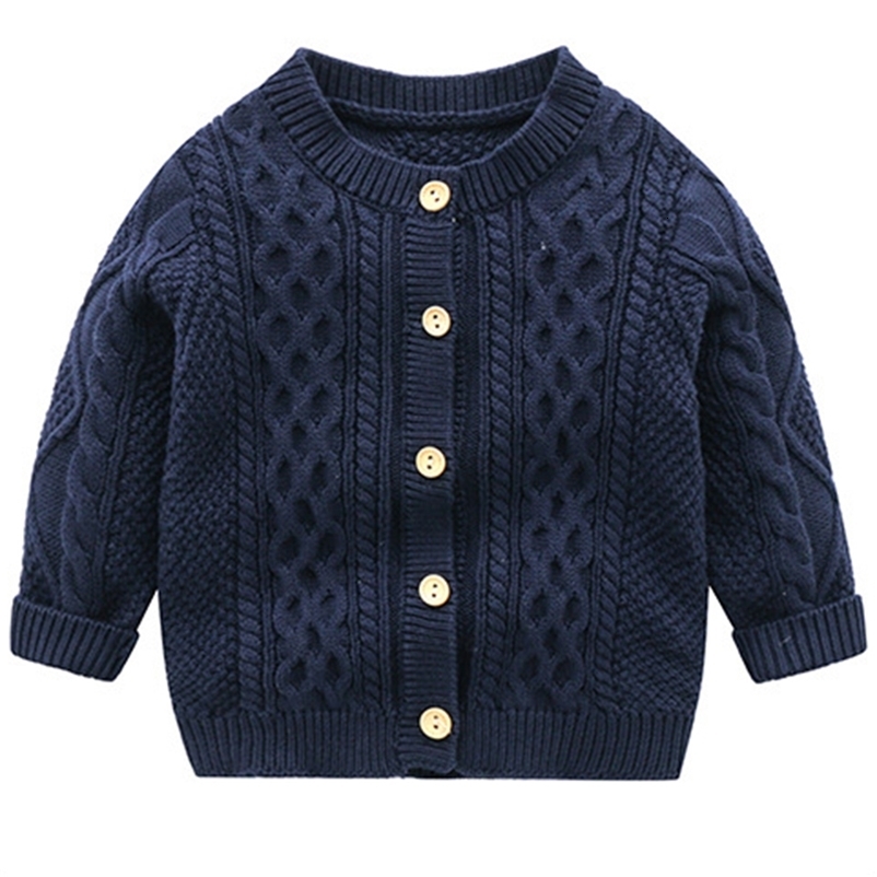 Cardigan Baby Sweater Knitted Boys Girls Toddler Solid Sweater Handmade Infant Single Breasted Cardigan Kids born Clothes 241223