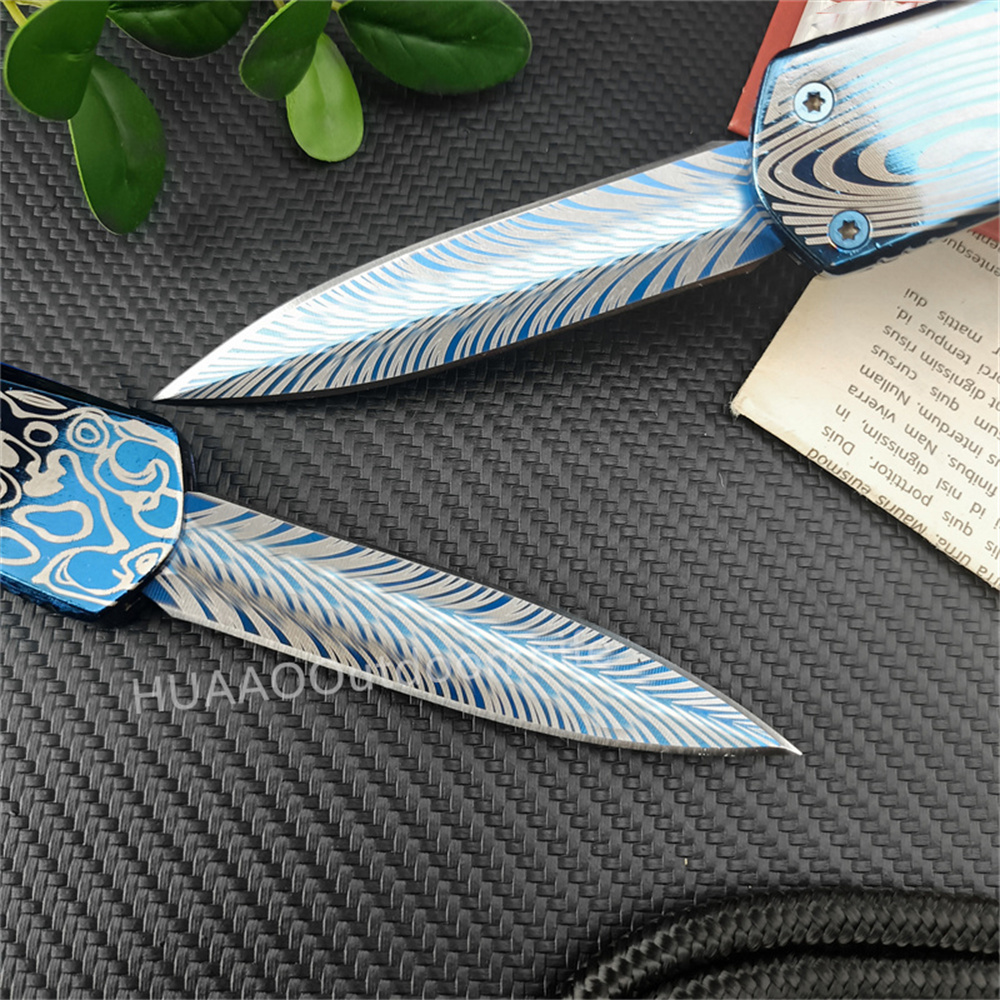 High Quality Micr Assisted Pocket 440C Blue Titanium Blade Zinc Aluminum Alloy Handle Outdoor Multifunction Hunting Knife 3300 3400 4850 Men Collector