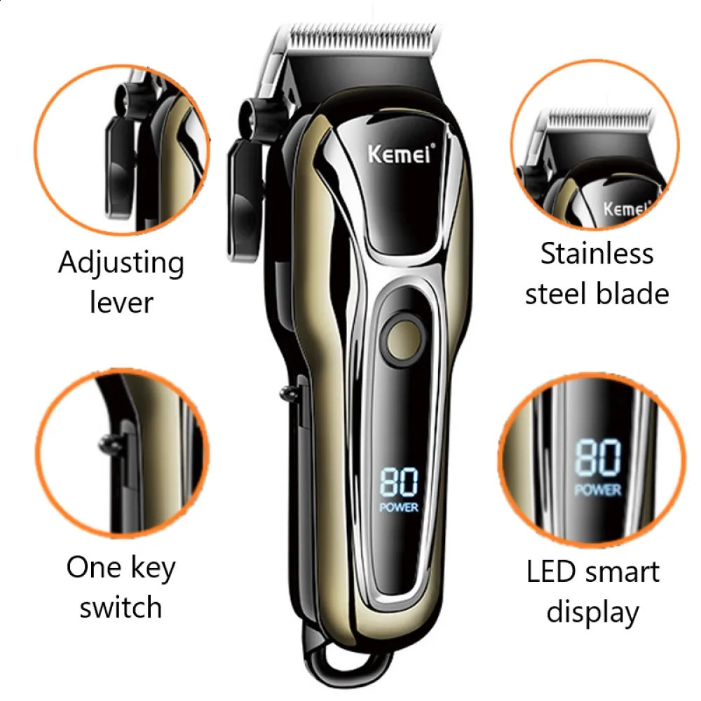 Clipper Electric Hair Trimmer for men Electric shaver professional Mens Hair cutting machine Wireless barber trimmer 241224