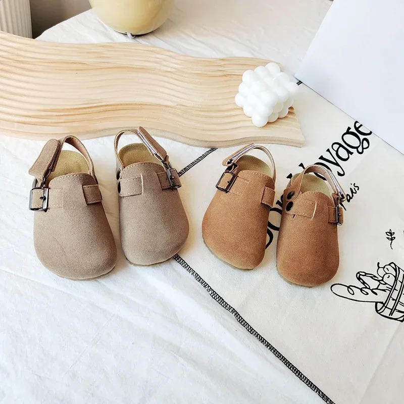 Childrens Fleece Elastic Clogs Baby Boys Girls Plush SlipperPrewalker Winter Warm Soft Sole ShoesAnti-Slippery Footwear 241223