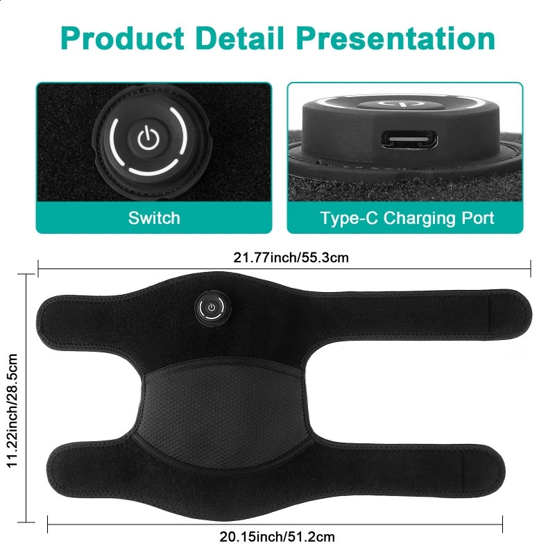 Electric Infrared Heating Knee Pad Wireless Massager Shoulder Brace For Knee Elbow Legs Arthritis Joint Injury Relief HealthCare 241224