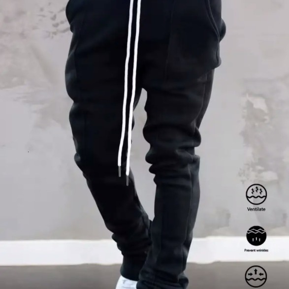 mens womens sports and leisure four season long flared pants with slim fit and elastic waistband solid color pants hip-hop pants autumn winter