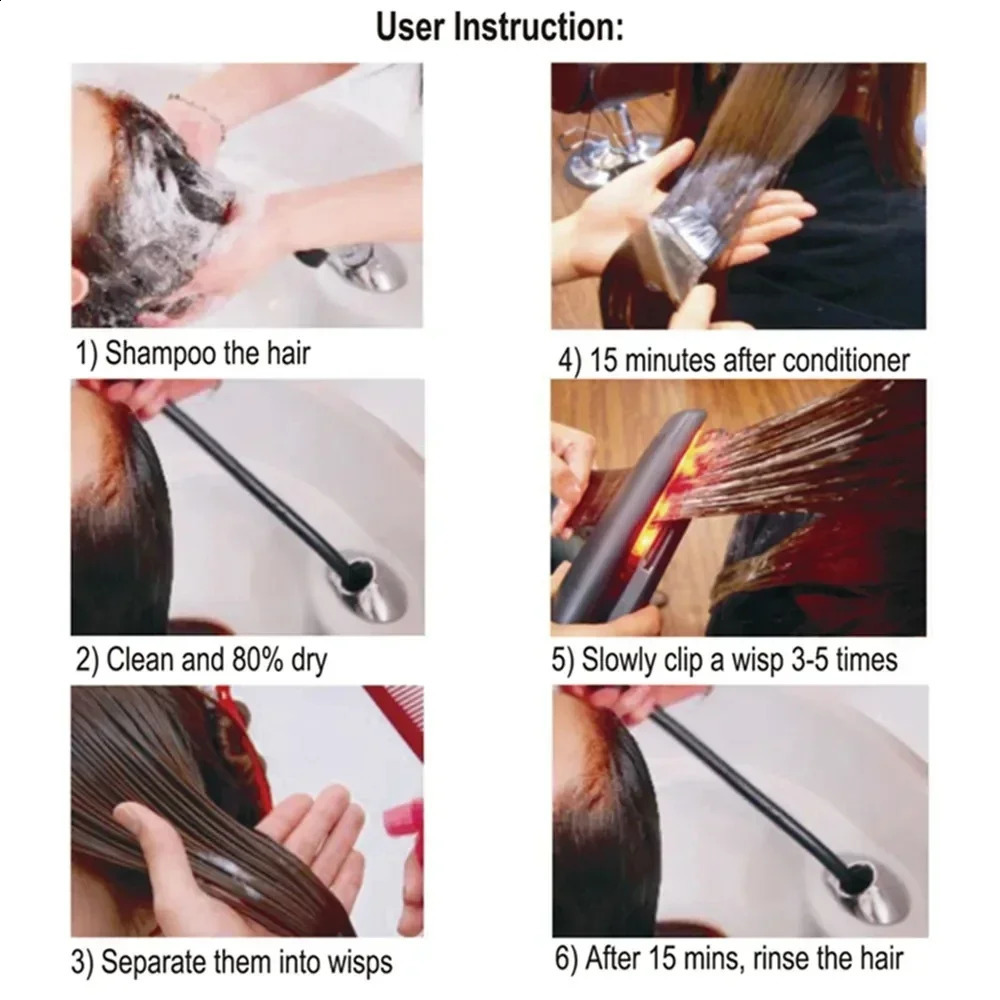 Professional Cold Hair Straightener Infrared and Ultrasonic Salon Care Treatment for Frizzy Dry Recovers Damage Flat Iron LED 241224
