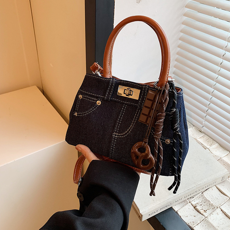 Women's Canvas Crossbody Bag - Single Shoulder Flap Square Bucket Bag, Casual Cowboy Style New Free Delivery Designer Bag