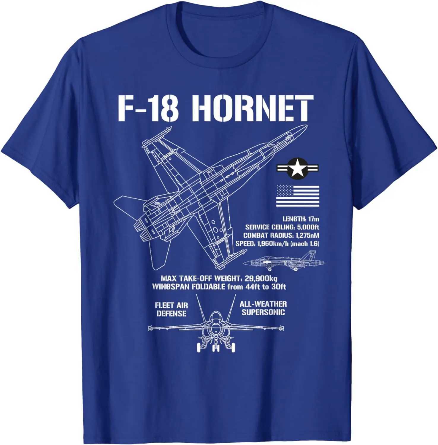 F-8 Hornet fighter jet specification military aircraft F8 short sleeved casual 00% pure cotton T-shirt W241223