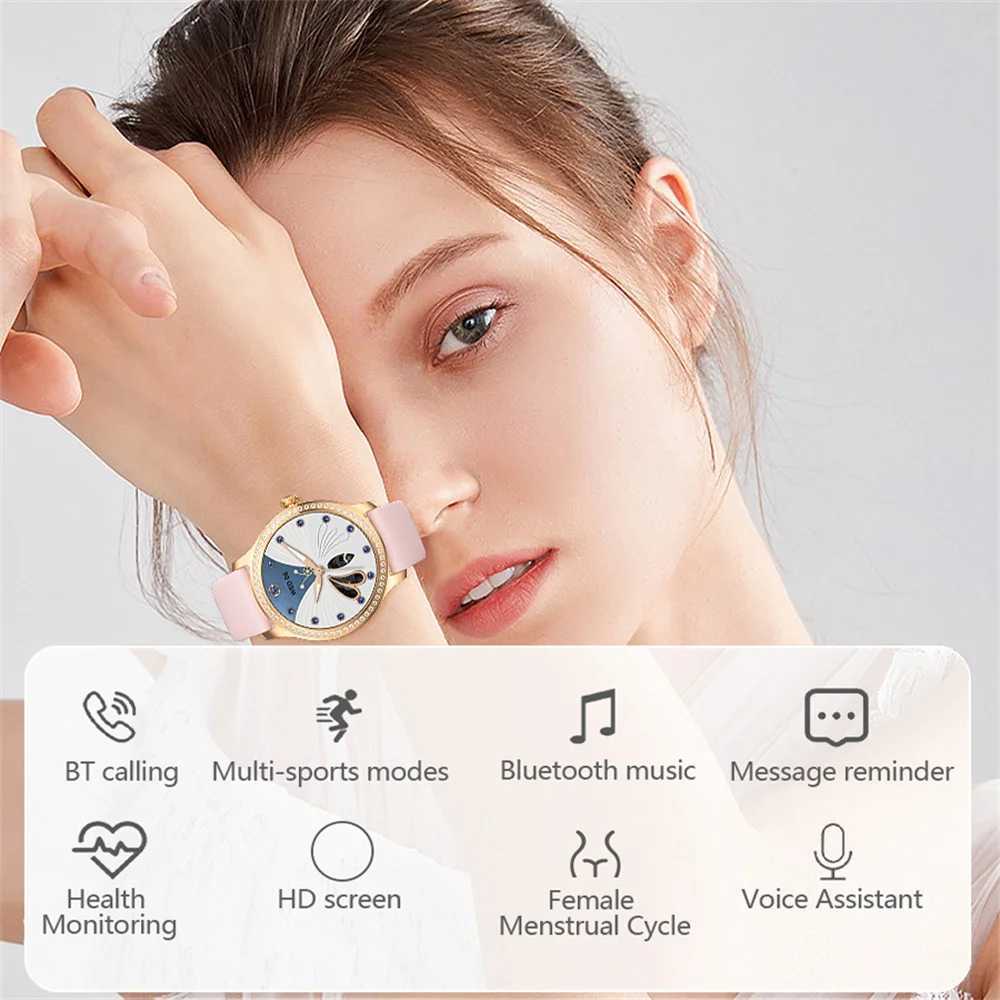 Diamond-studded Smart Watch 2024 For Wen Lovely Steel Sport Watch Call Fitness bracelet Rate Ladies Smartwatch Z241218