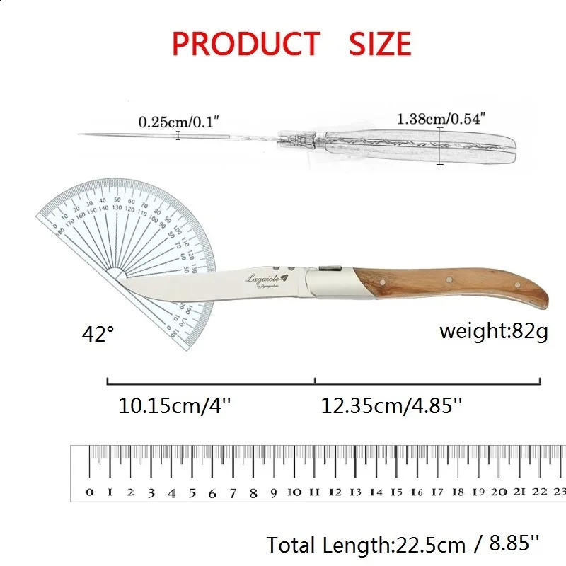 4/6/8/10 Laguiole steak knife set with olive wood handle dinner knife hammer blade steak knife 8.25-inch kitchen blade Christmas knife 241223