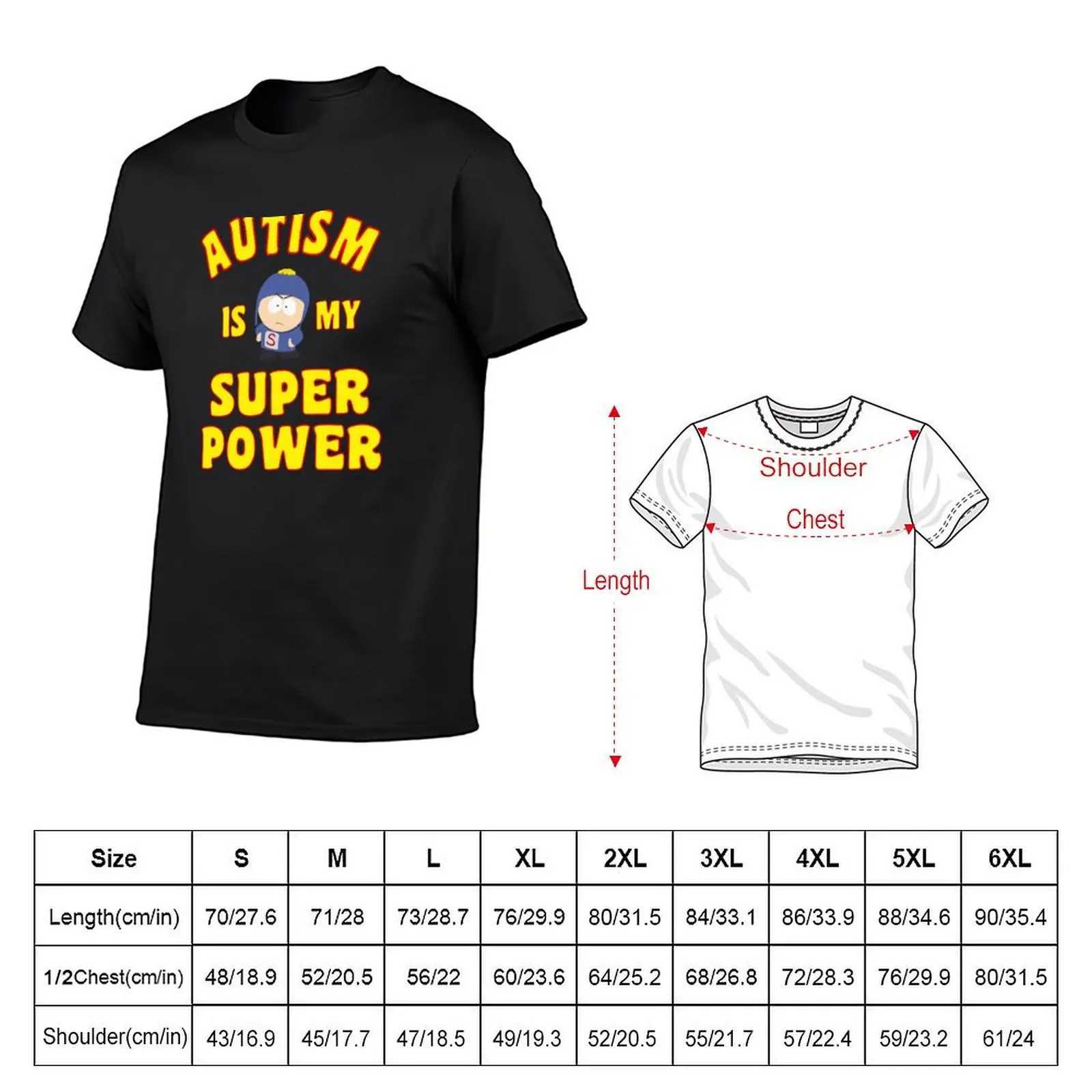 Autism is my super powered T-shirt customized solid color anime mens solid color T-shirt W241223