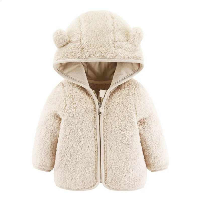 Autumn Baby Clothing Winter born Boy Clothes Casual Cute Warm Fleece Zipper Hooded Toddler Jackets For Girls Outerwear BC129 241223