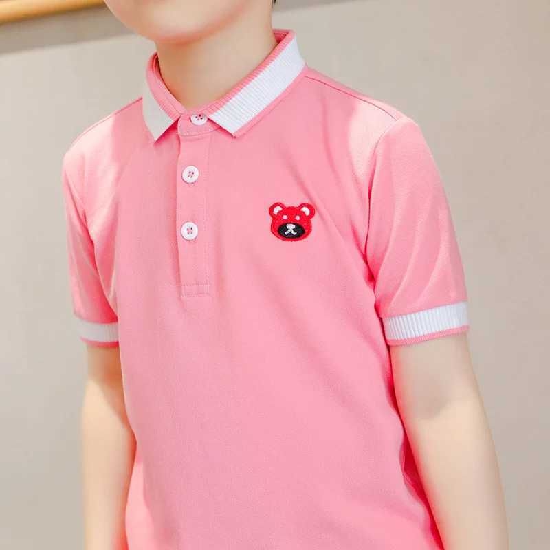 Clibeso boys polo shirt childrens short sleeved cotton T-shirt embroidered childrens summer coat top school sportswear W241223
