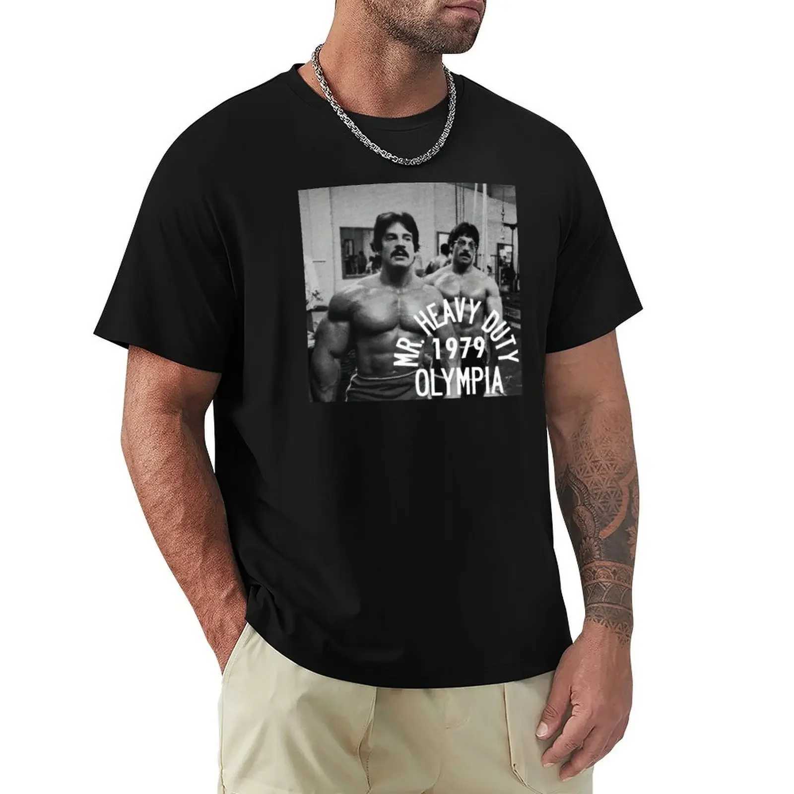 Cheap Street Anime Costume Arrives Round Mike Mentzer Heavy Poster T-shirt Mens Pure Cotton T-shirt W241223